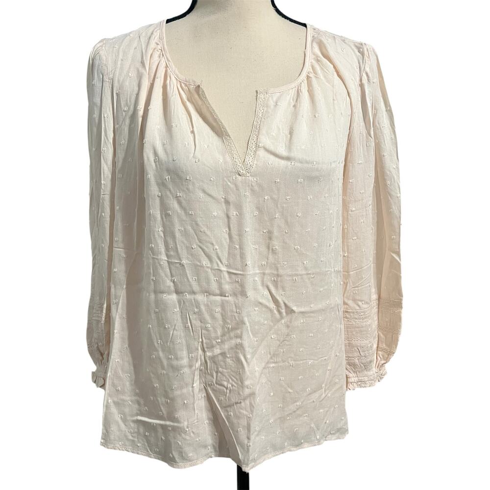 Lovestitch NEW Women's Melanie Chiffon Peasant Top Blouse Sz L Festival Boho